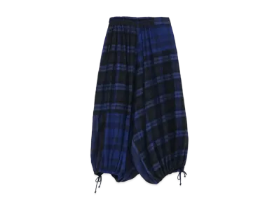 Yohji Yamamoto Y's TWILL CHECKED BALLOON PANTS "Blue"