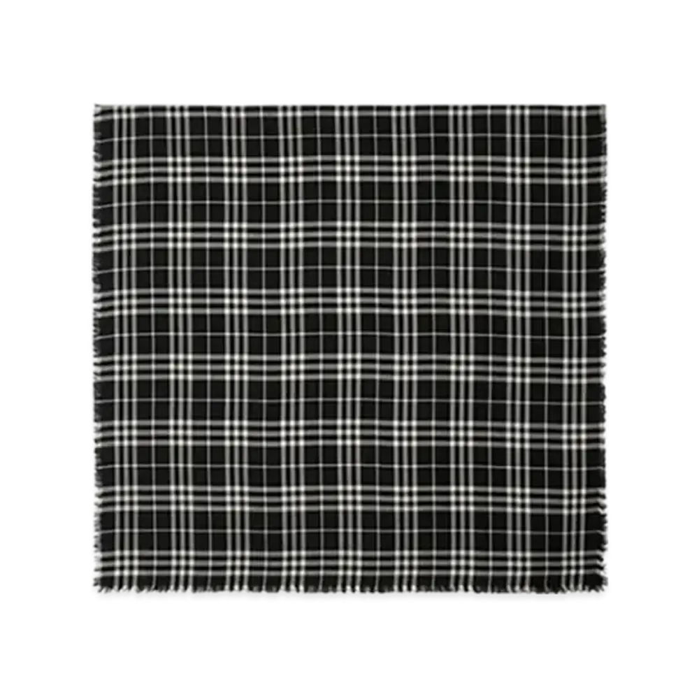 Burberry Check Cashmere Silk Scarf "Black/Calico"