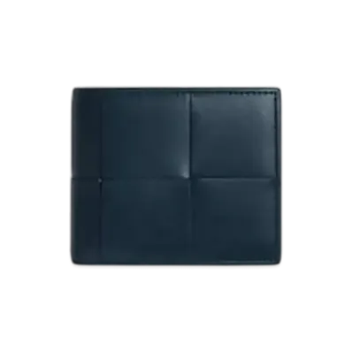 Bottega Veneta Cassette Bi-Fold Wallet With Coin Purse "Deep Blue/Umbra"