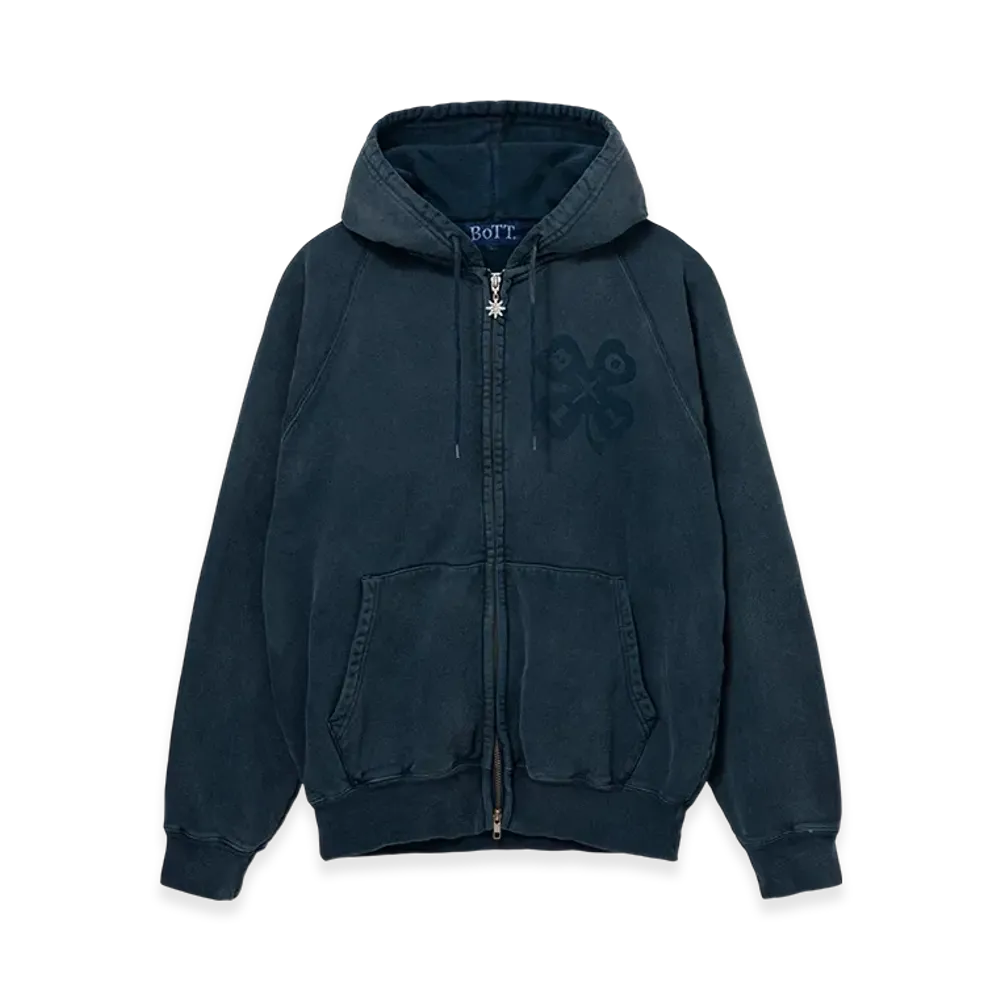 BoTT Washed Lucky Logo Zip Hoodie "Washed Cobalt"