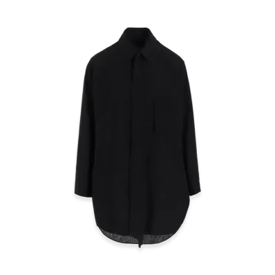 Yohji Yamamoto C/L/Ra Cambric R-Cutting Tie Blouse "Black"