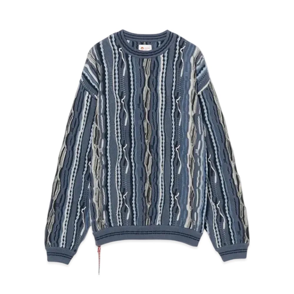 BEAMS 3D Multi Crew Neck Knit "Navy"