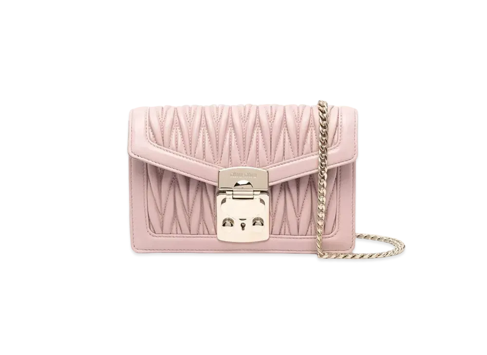 MIU MIU Miu Confidential Matera Theta Leather Bag "Opal"