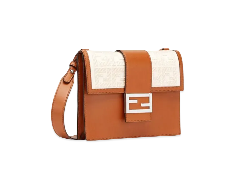 FENDI Flat Baguette Leather Bag "Brown"