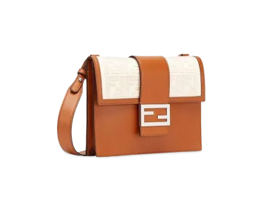 FENDI Flat Baguette Leather Bag "Brown"