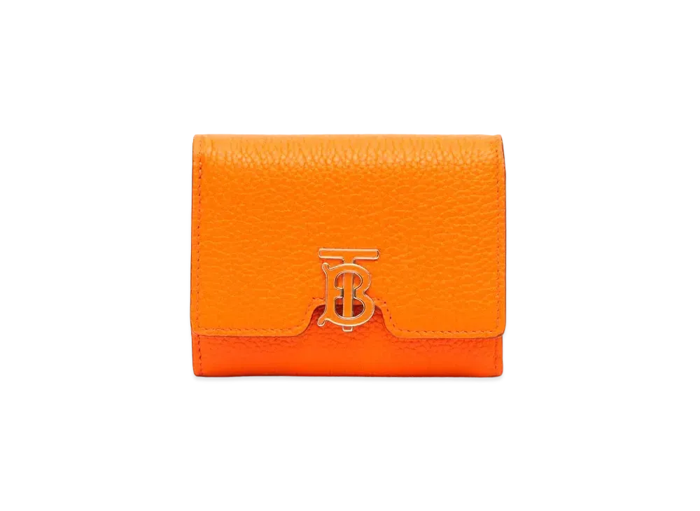 Burberry Grainy Leather TB Folding Wallet "Orange"