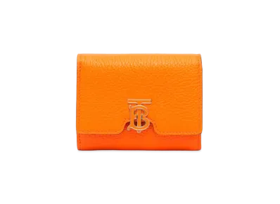 Burberry Grainy Leather TB Folding Wallet "Orange"