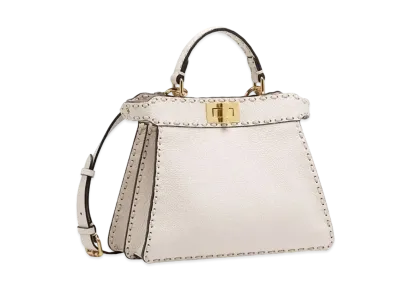 FENDI Peekaboo Iseeu Small Full Grain Leather Bag "White"