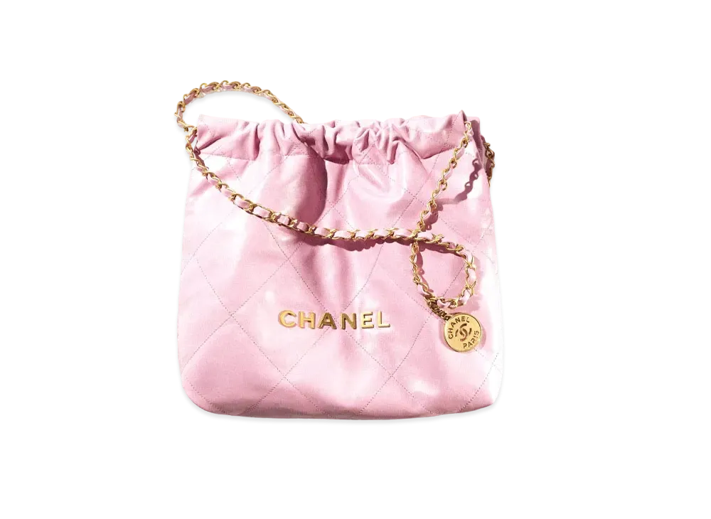 CHANEL 22 Small Hand Bag Shiny Calfskin "Pink"