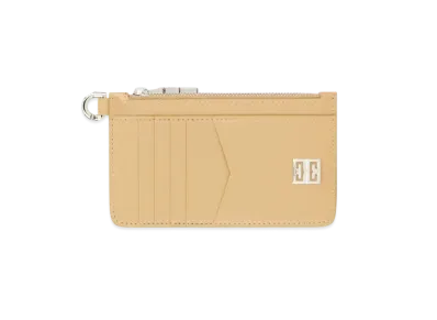 GIVENCHY 4G Zipped Cardholder in Box Leather "Cappuccino Beige"