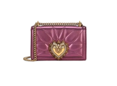 Dolce&Gabbana Devotion Crossbody Bag Medium Matrasse More Lenappa Leather "Violet"