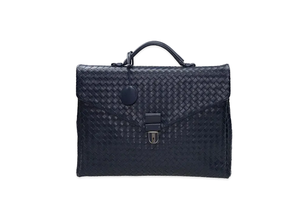 Bottega Veneta Lambskin Hand Bag "Dark Blue"