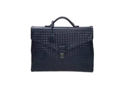 Bottega Veneta Lambskin Hand Bag "Dark Blue"