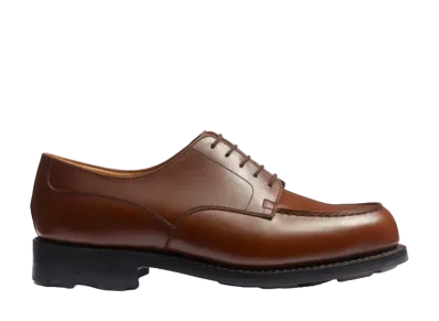 J.M.Weston Golf Derby #641 D Box Calf "Tan Brown" 11311826412A-derby All Terrain Rubber Sole