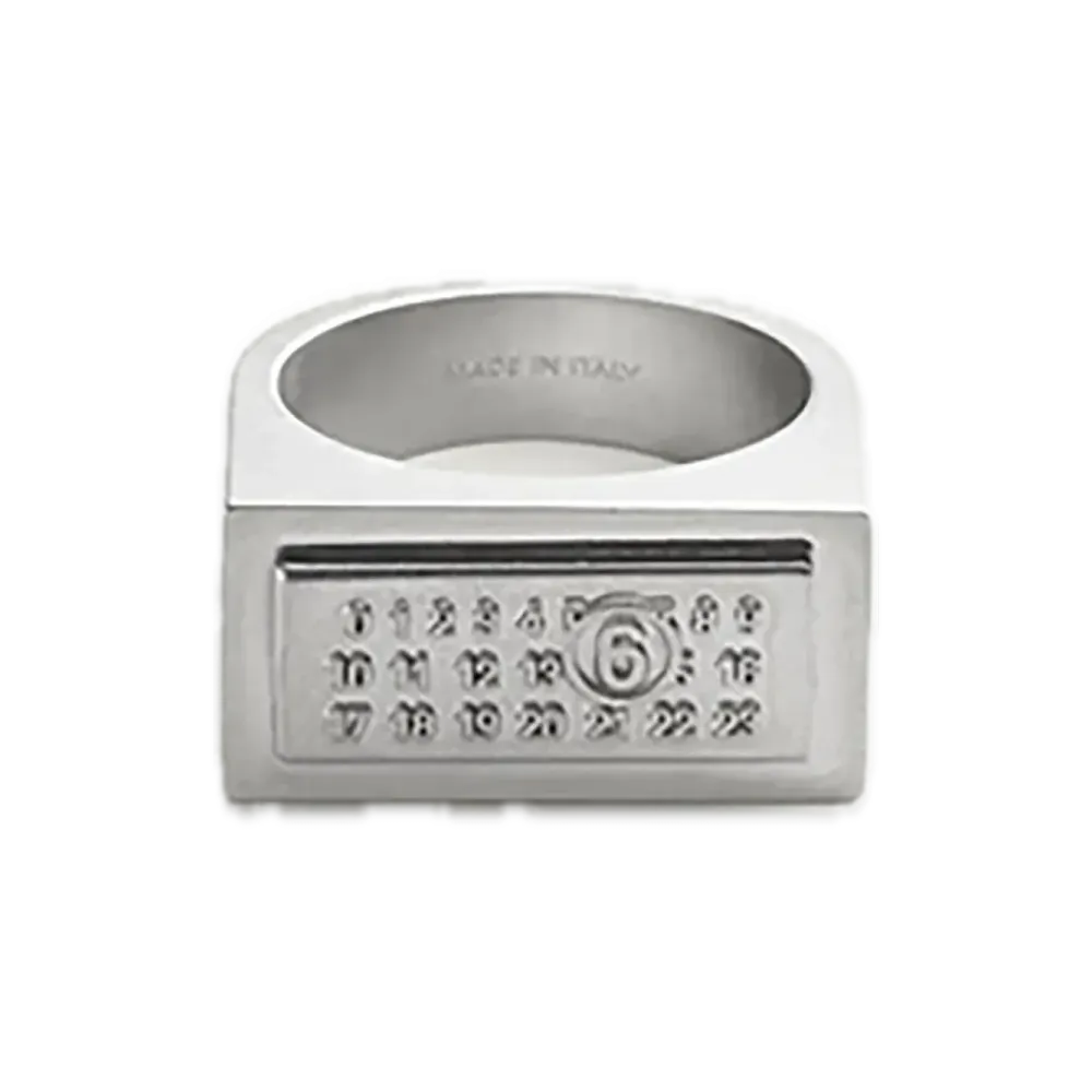 MM6 Maison Margiela Numeric Rectangle Ring "Silver"