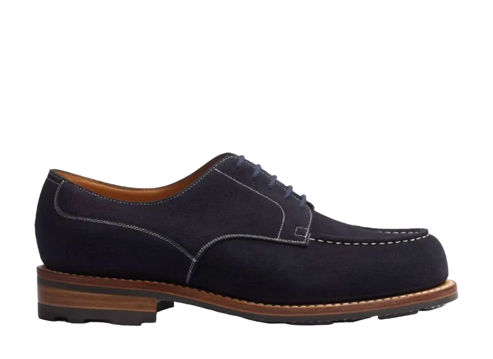 J.M.Weston Golf Derby #641 D Suede Contrast Stitch "Navy/Off White" 1131GHS6412A-derby All Terrain Rubber Sole