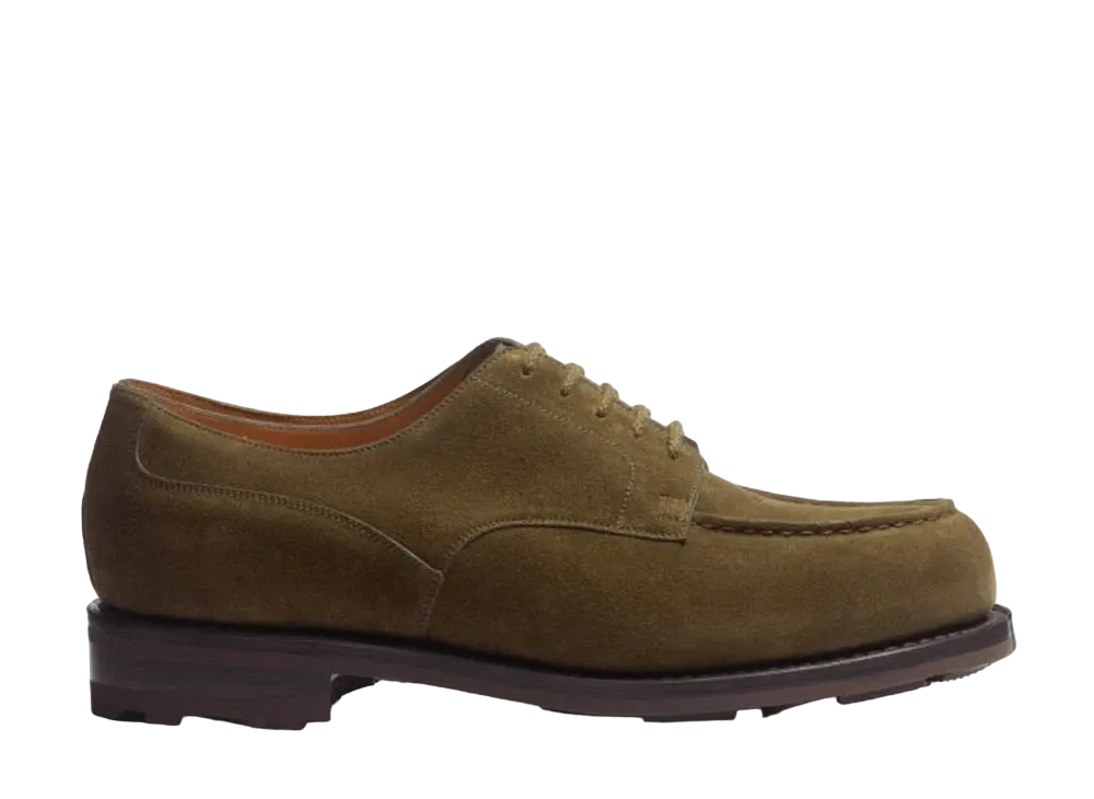 J.M.Weston Golf Derby #641 D Suede Leather "Khaki" 1131GNX6412A-derby All Terrain Rubber Sole