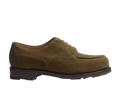 J.M.Weston Golf Derby #641 D Suede Leather "Khaki" 1131GNX6412A-derby All Terrain Rubber Sole