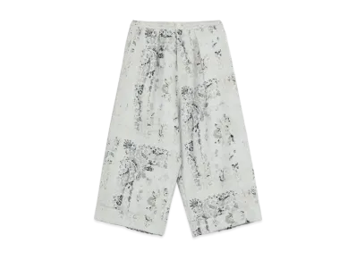 Yohji Yamamoto Y's BANDANA BLURRY PRINT JACQUARD FRONT TUCK MACKIN PANTS "White"