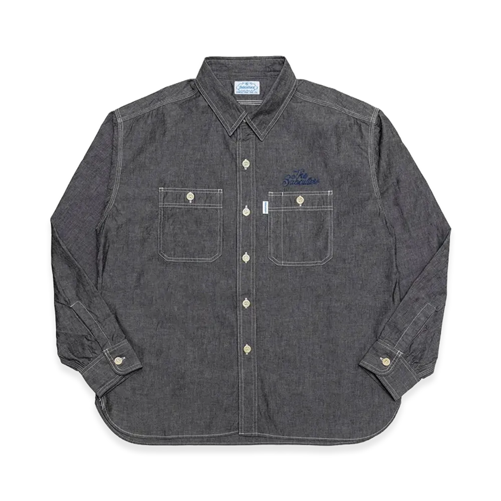 SubCulture Chambray Shirt "Black/Blue Embroidery"