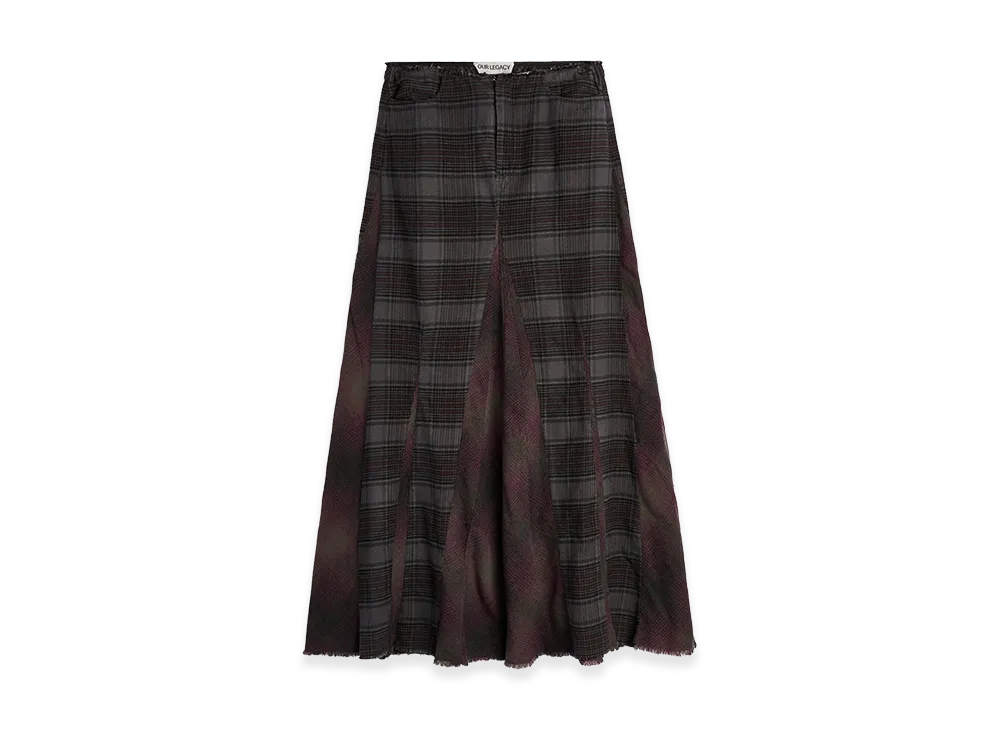 OUR LEGACY Women's Rebel Skirt "Dusty Merlot Check Flannel"