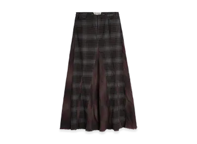 OUR LEGACY Women's Rebel Skirt "Dusty Merlot Check Flannel"