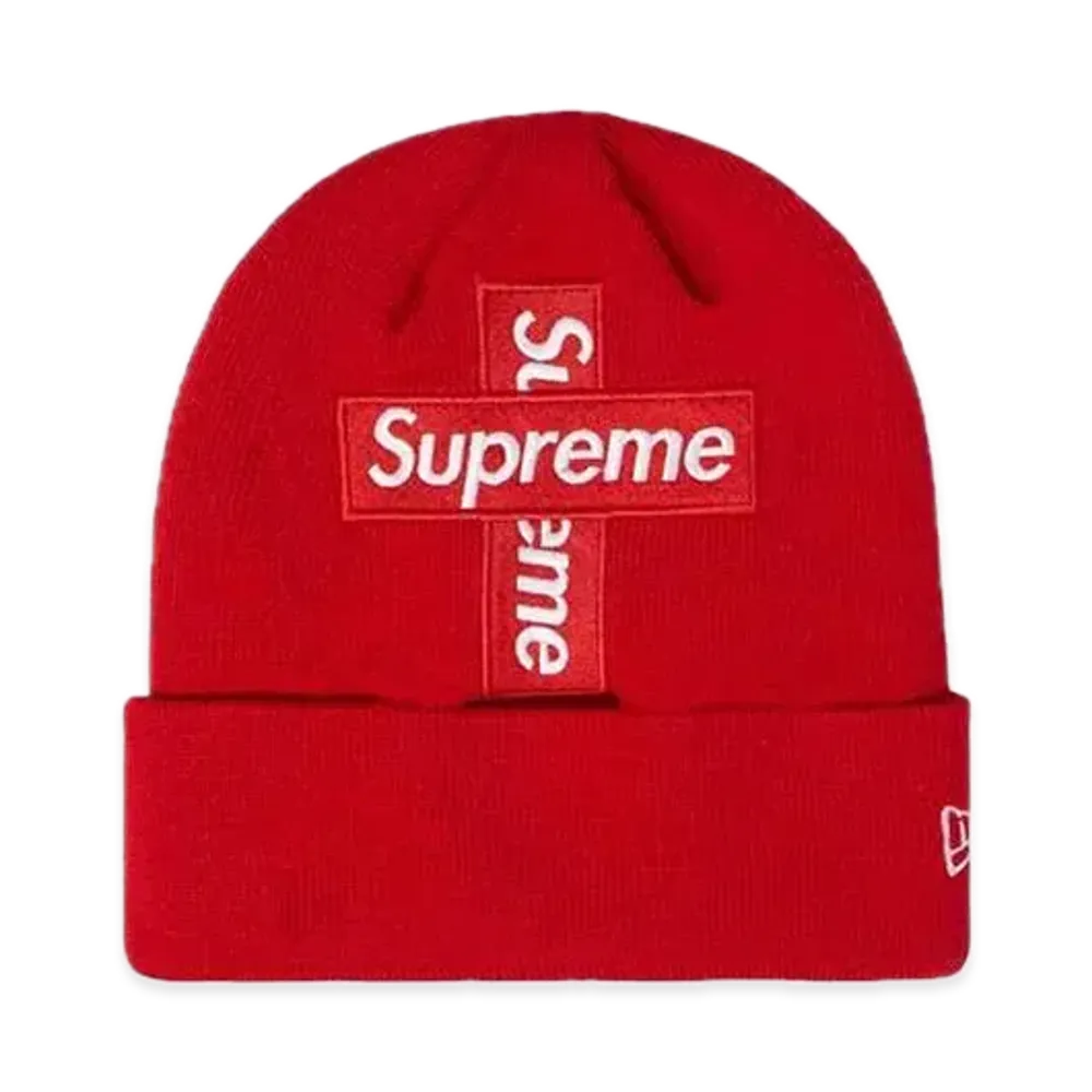 Supreme New Era Cross Box Logo Beanie "Red"