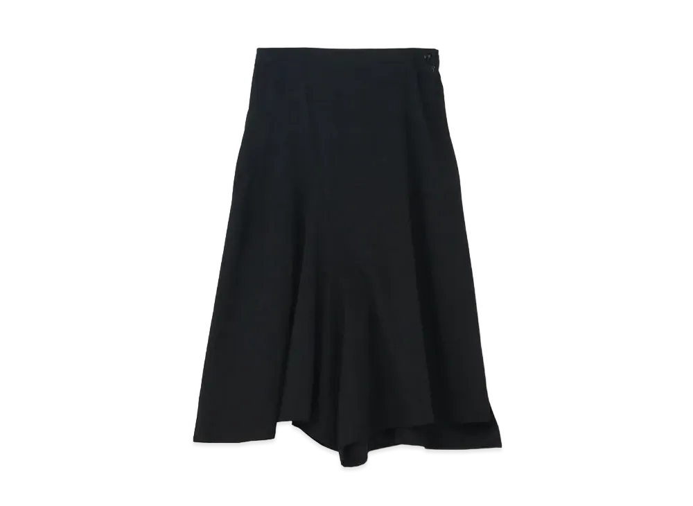 Yohji Yamamoto Y's WOOL GABARDINE DART FLARE PANTS "Black"