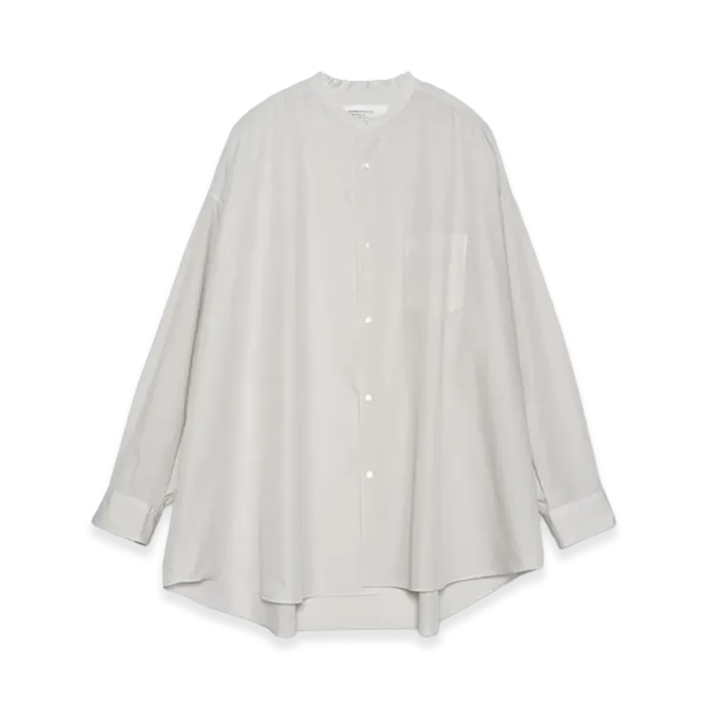 Graphpaper minus Botanical Dyed Broad L/S Oversized Band Collar Shirt "Light Gray"