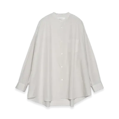 Graphpaper minus Botanical Dyed Broad L/S Oversized Band Collar Shirt "Light Gray"