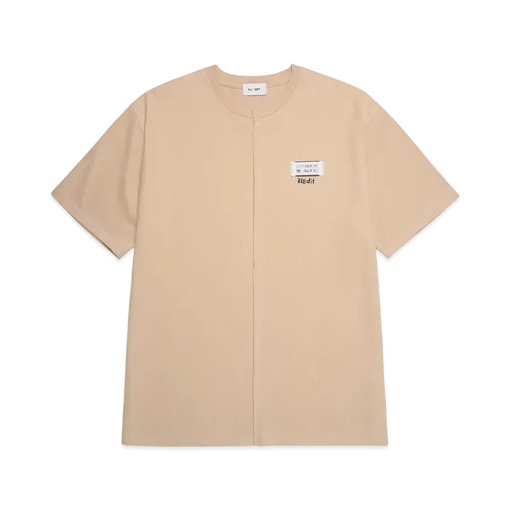 ILLEDIT Half Cutting T-Shirt "Beige"