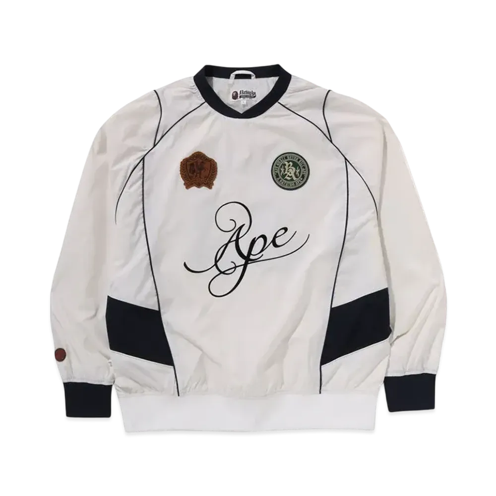 A BATHING APE Multi Logo Relaxed Fit Pullover "White"