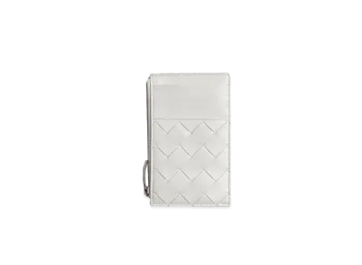 Bottega Veneta Zipped Card Holder With Coin Purse "White"