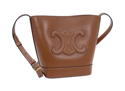 CELINE Women's Small Bucket Cuir Triomphe Shoulder Bag "Tan"