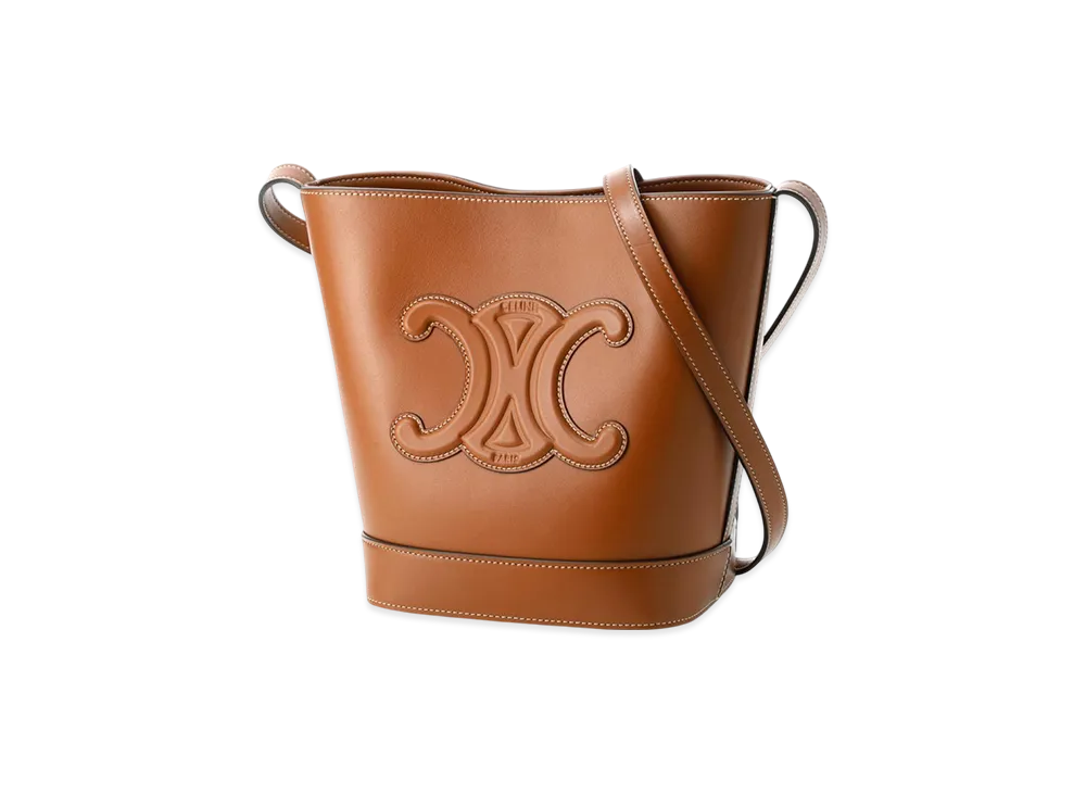 CELINE Small Bucket Cuir Triomphe "Tan"