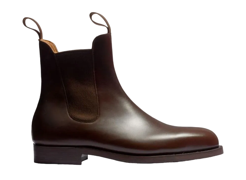 J.M.Weston Side Gore Boots #705 D Box Calf "Dark Brown"11391547051T Monogram Rubber Sole