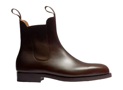 J.M.Weston Side Gore Boots #705 D Box Calf "Dark Brown"11391547051T Monogram Rubber Sole