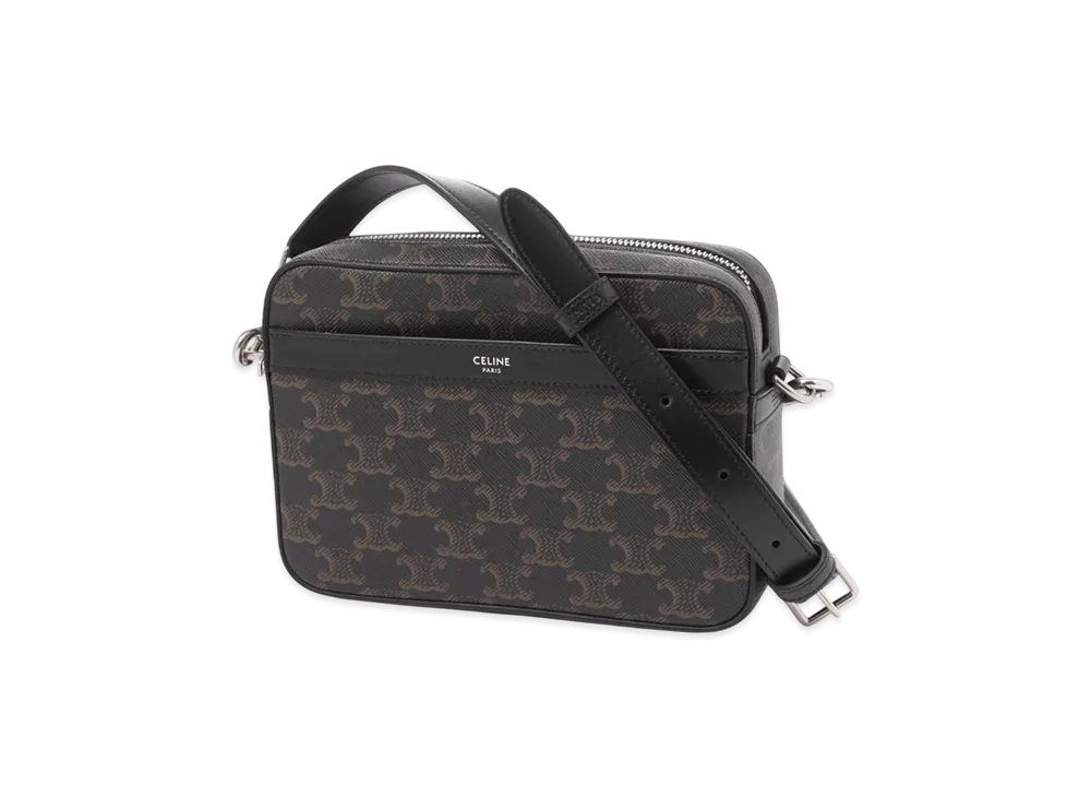 CELINE Small Messenger In Triomphe Canvas And Calfskin "Black"