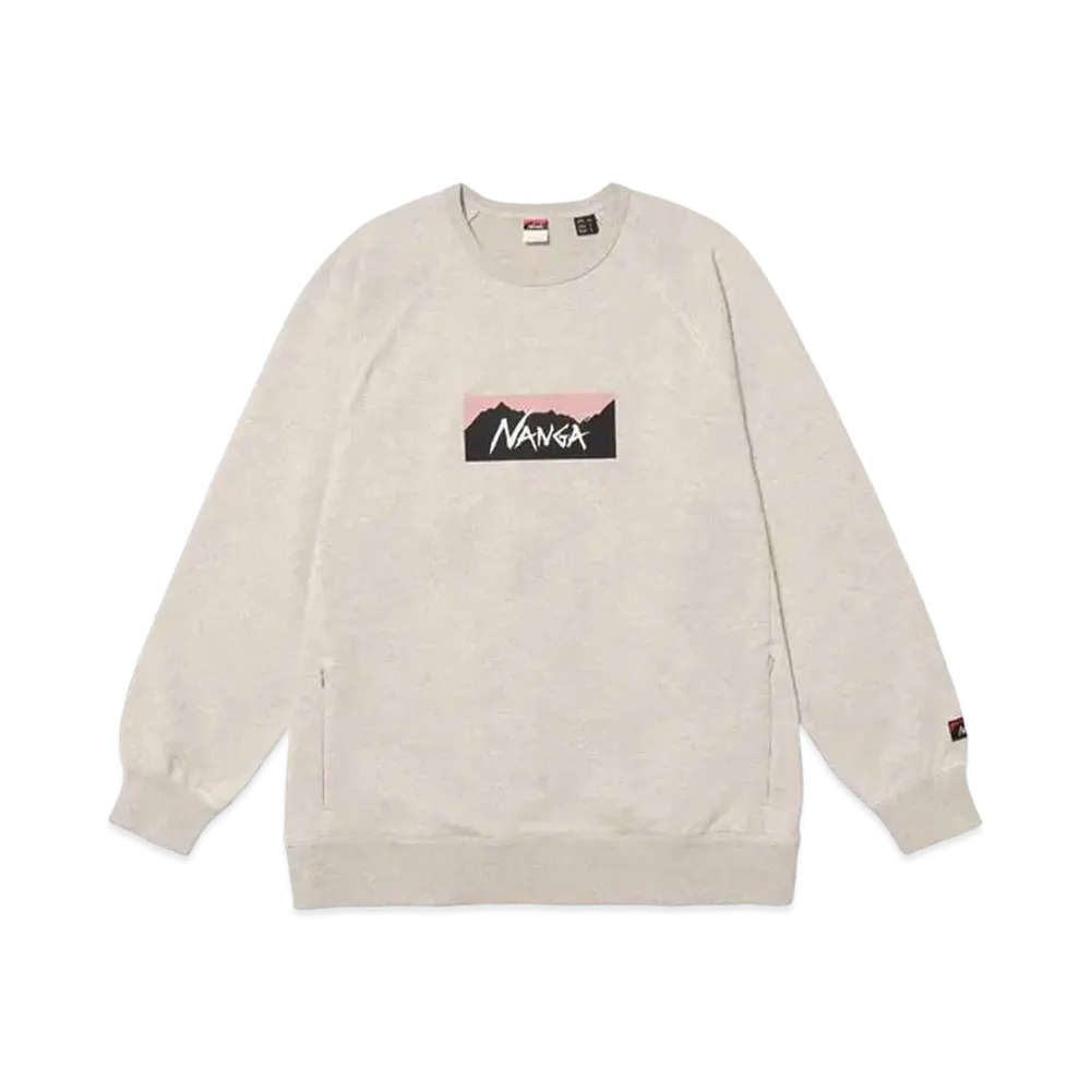 NANGA Eco Hybrid Box Logo Sweatshirt(Unisex) "Oatmeal"