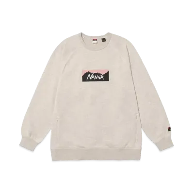 NANGA Eco Hybrid Box Logo Sweatshirt(Unisex) "Oatmeal"