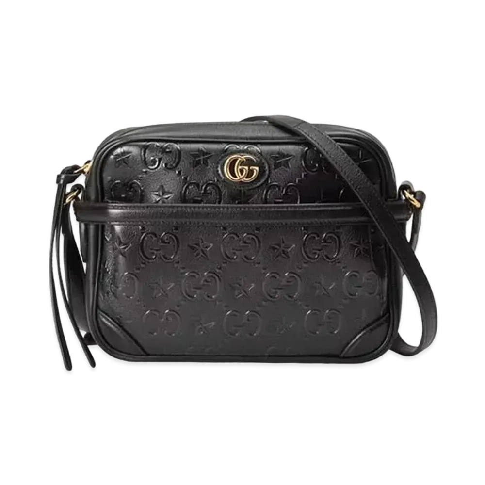 GUCCI GG Star Small Shoulder Bag "Black Leather"