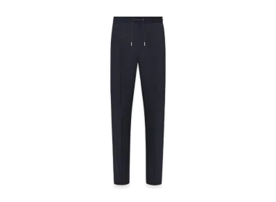 Dior Track Pants Striped Textured Super 100s Wool "Navy Blue"