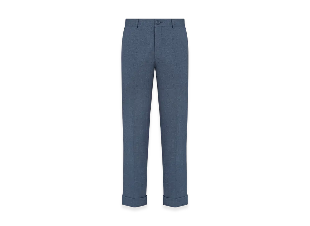 Dior Chinos Textured Super 100s Wool "Blue Gray"
