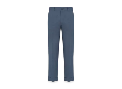 Dior Chinos Textured Super 100s Wool "Blue Gray"