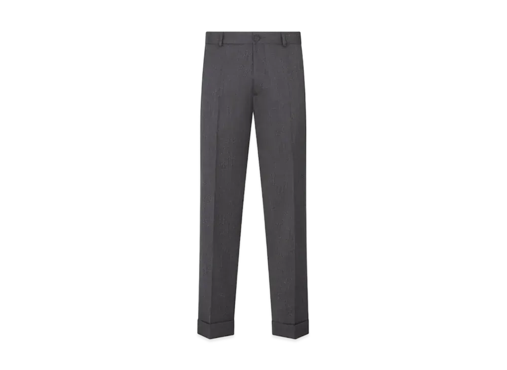 Dior Roll Up Tailored Chino Pants Wool Blend Twill "Gray"