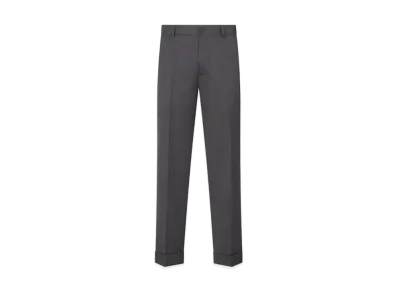 Dior Roll Up Tailored Chino Pants Wool Blend Twill "Gray"