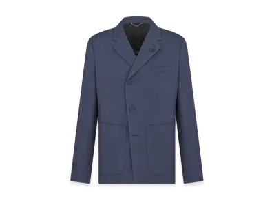 Dior Workwear Jacket Textured Extra Fine Wool "Blue Gray"