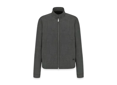 Dior Micro-Houndstooth Harrington-Shaped Blouson "Gray"