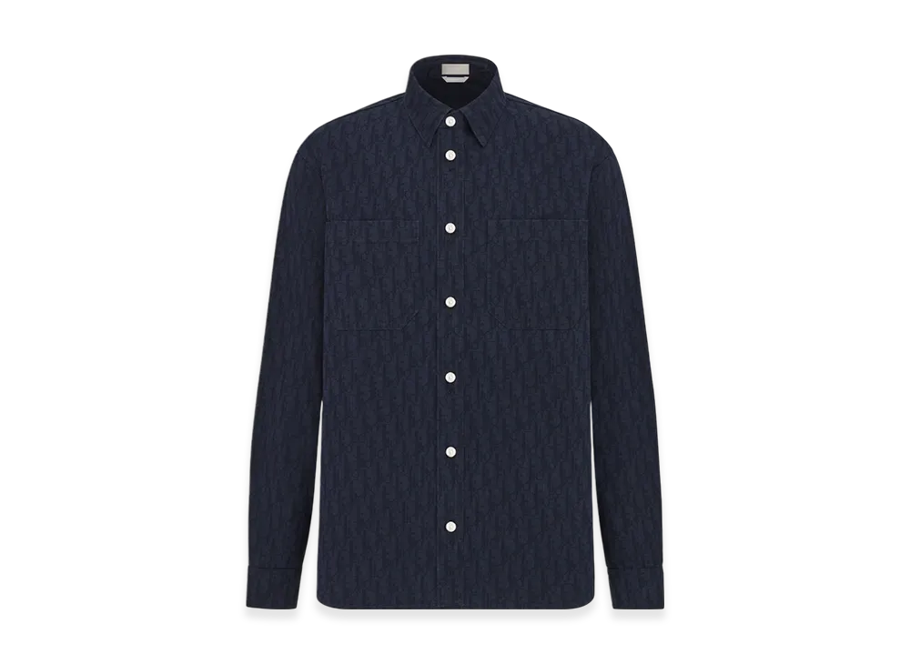 Dior Overshirt Dior Oblique Kasuri Cotton Denim "Navy Blue/Black"