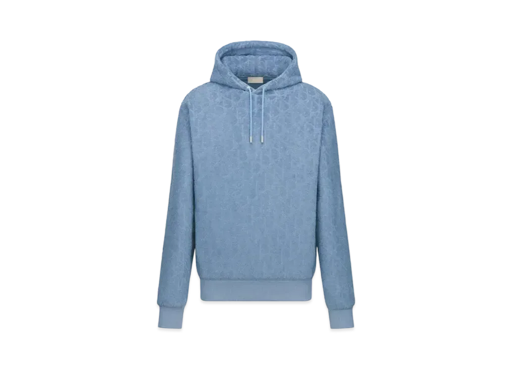 Dior Dior Oblique Relaxed-Fit Hooded Sweatshirt Terry Cotton Jacquard "Blue"